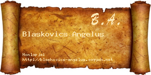 Blaskovics Angelus névjegykártya